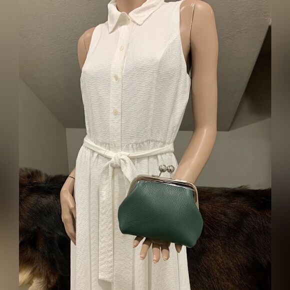 Handmade Genuine Premium Pebble Leather Kisslock Clutch/Wristlet/Evening Bag - Picture 4 of 15